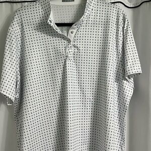 Women’s White and Blue Patterned Shirt